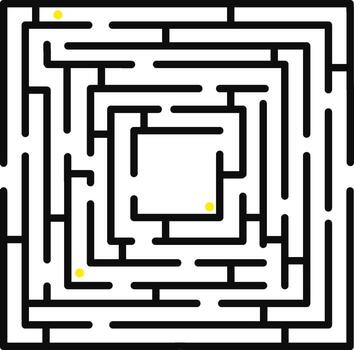 Navigating complex maze finding solution strategy challenge vector