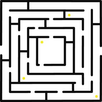 Maze problem solving finding solution concept vector