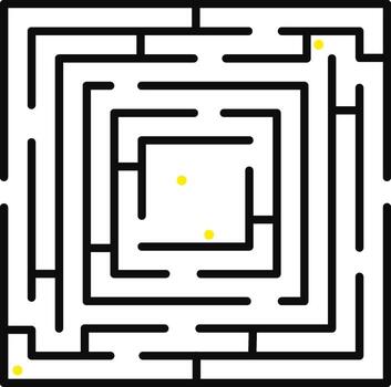 Maze puzzle labyrinth problem solving challenge finding solution vector