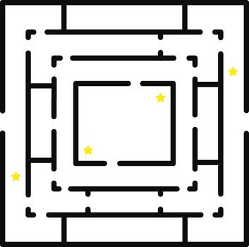 Maze game finding solution challenge achieving goal path vector