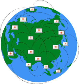 Infografica di blockchain tecnologia con il computer portatile computer su mondo carta geografica. tecnologia Rete sicurezza e criptovaluta nel il nuovo economico. illustrazione trasparente sfondo png