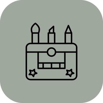 Make Up Bag Outlined Frame Graphic Object vector