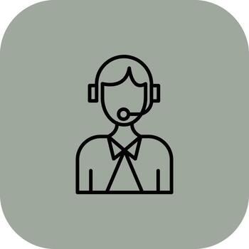 Customer Service Custom Line Based Element vector