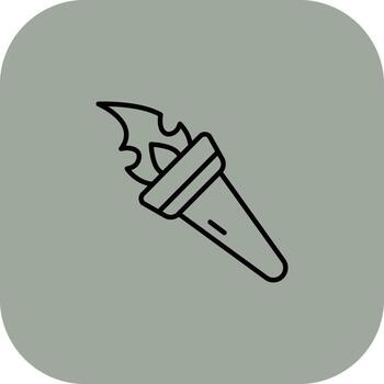 Fire Torch Pixel Style Badge vector