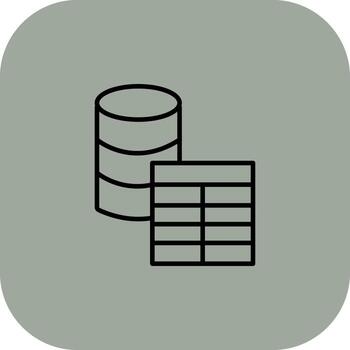 Database Table Monotone Sketch Style Design vector