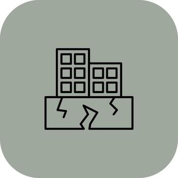 Earthquake Buildig Outlined Frame Graphic Object vector
