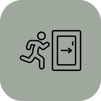 Emergency Exit Gradient Style Design Element vector