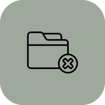 Delete Folder Dark Mode Style Symbol vector