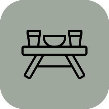 picnic mesa compacto web icono símbolo vector