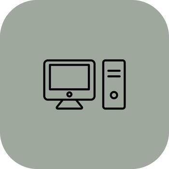 computadora simplificado Delgado línea marca vector