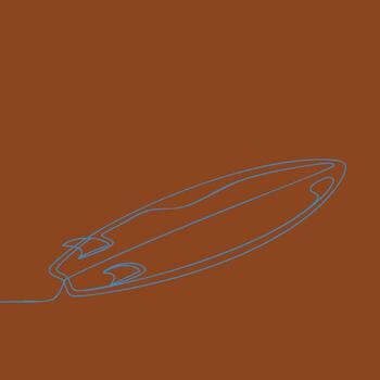 minimalista contorno de un computadora ratón en un calentar marrón enfatizando pulcro diseño y moderno tecnología vector