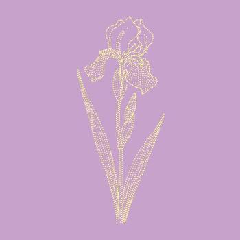 Elegant stylized flower composed of small dots with a soft purple , creating a delicate and artistic visual effect vector