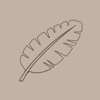Minimalist outline of a feather created with dotted lines on a neutral emphasizing simplicity and elegance vector