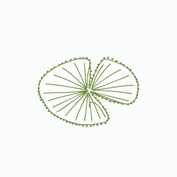 Abstract green line art forming a spiral shape with dotted edges and radiating lines on a vector