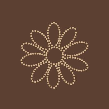 estilizado flor modelo compuesto de igualmente espaciado puntos arreglado en un simétrico floral diseño en un sólido vector