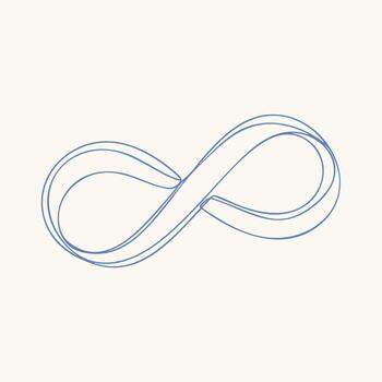 continuo lazo de un flexible clip de papel formando un infinito forma en un ligero vector