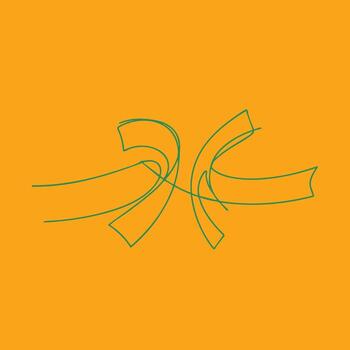 Minimalist abstract line art with flowing curves and loops on a vibrant orange , emphasizing simplicity and elegance vector