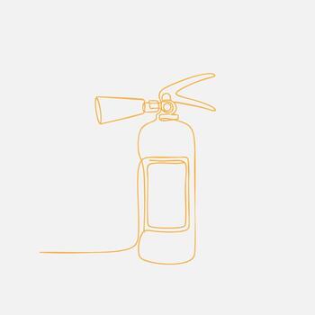 Fire Extinguisher with a Nozzle and Hose for Safety and Emergency Use in Public and Private Spaces vector