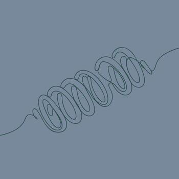 Close-up of a metallic spring coil with a smooth, reflective on a solid , showcasing industrial mechanical components vector