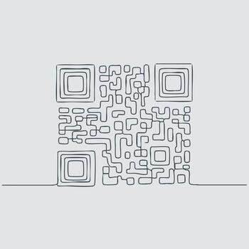 resumen qr código diseño compuesto de interconectado líneas formando un complejo geométrico modelo en un ligero vector