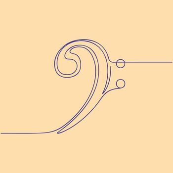 Minimalist Line Art of a Musical Instrument with Elegant Curves and Simple Design on a Soft vector