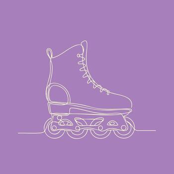Single inline skate with a high-top design and detailed laces, set against a solid pastel for a minimalistic aesthetic vector