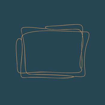 Minimalist abstract line art featuring interconnected rectangular shapes on a dark teal vector