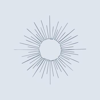 minimalista circular diseño con radiante líneas creando un simétrico modelo en un ligero vector