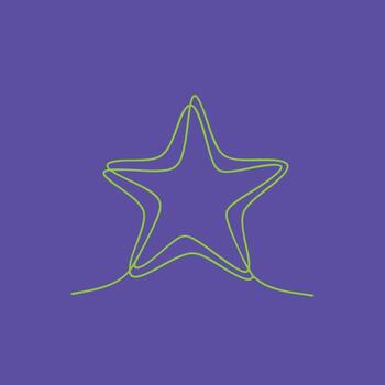 Neon star outline glowing with vibrant green lines against a deep purple , creating a modern and eye-catching visual effect vector
