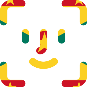 Grenade drapeau sur visage id contour icône png