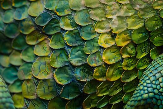 Exploring the Intricate Beauty of Reptile Scales A CloseUp Look at Vivid Green and Teal Textures, Revealing the Marvelous Details of Natures Masterpiece in Stunning High Definition. photo