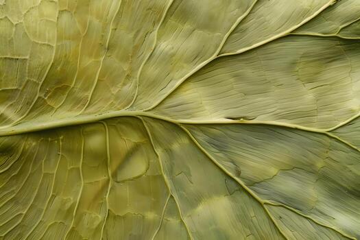 Exploring the Intricate Veins and Textures of a Unique Leaf A CloseUp Study Revealing Natures Artistic Mastery with Detailed Analysis of its Cellular Structure and Organic Patterns, Showcasing the Bea photo
