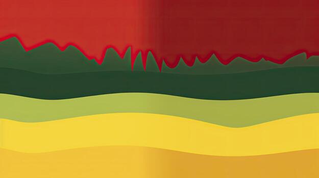 A colorful abstract painting with a red, yellow and green background photo