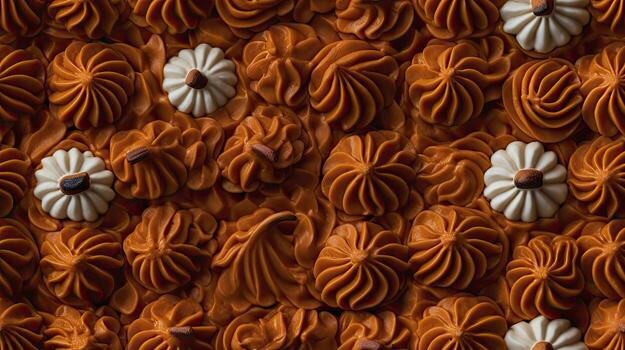 A close up of a cake with orange frosting photo