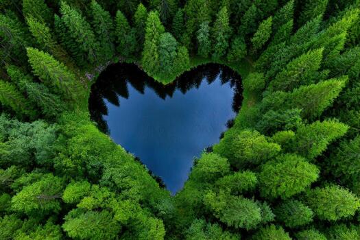 Heart shape in the forest photo
