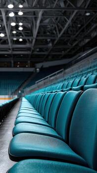 Empty seats in an arena photo