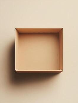 Empty rectangular box in soft colors on simple background mockup photo