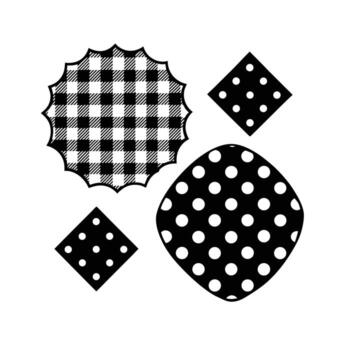 negro y blanco geométrico patrones en blanco antecedentes resumen frontera vector