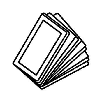 Stack of Rectangular Cards or Pages Fanned Out spread vector