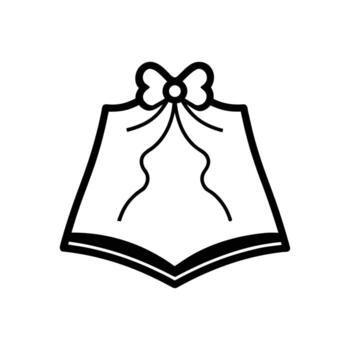 Open book with a bow and ribbons on white background pages reading vector