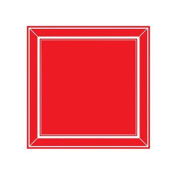 Red Square Sign with White Border and 3D Effect on White Background illustration vector