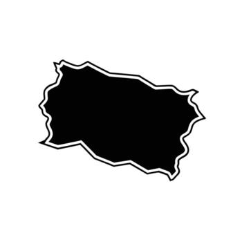 Black Irregular Shape with White Outline Isolated on White Background abstract border vector