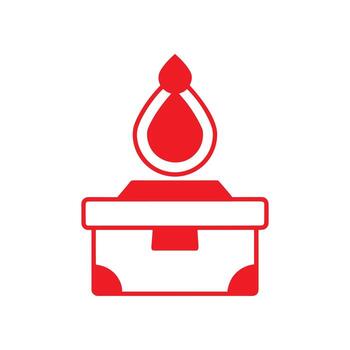 Red Outline of a Box with a Flame Symbol on White Background abstract bright vector