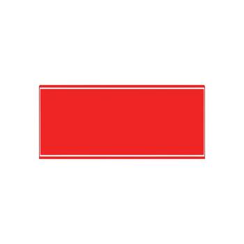 Solid Red Rectangular Banner With Thin White Border On White Background blank bright vector