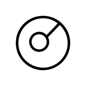 Black Outline Icon of a Circular Target or Radar Symbol on White Background circle concentric vector