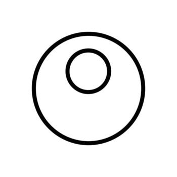 Concentric circles icon with a smaller circle inside a larger circle on a white background vector