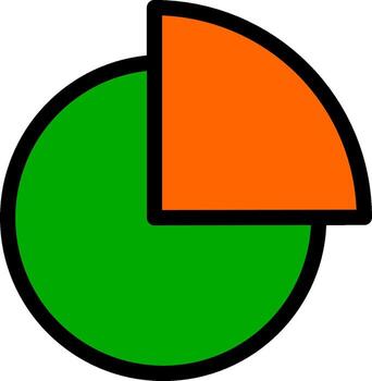 pie chart diagram data analytics business report green and orange segments vector