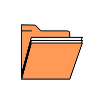 sencillo carpeta icono con documentos archivos organización y oficina almacenamiento vector