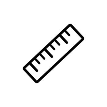 simple ruler icon measuring tool for math geometry and drafting vector