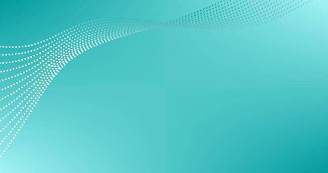 Abstract wave of dots on Green Teal Cyan Gradient background vector